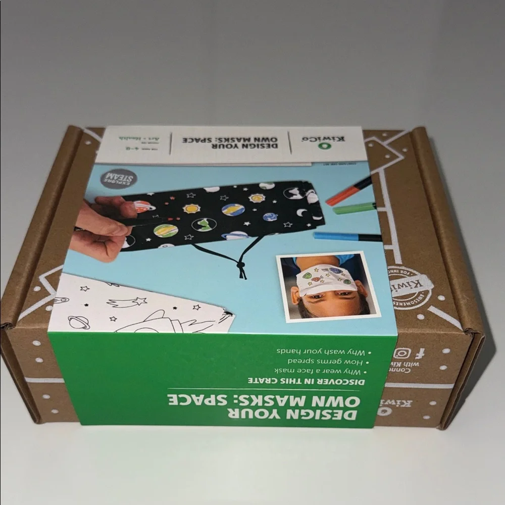Kiwi Space-Themed Kids Mask Kit - Black and Multicolor